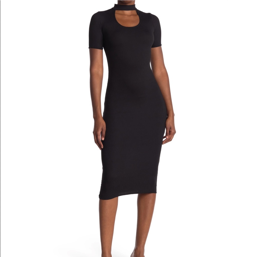 Neck Cutout Rib Knit Dress LOVE...ADY